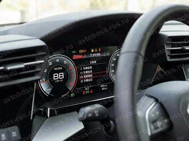 Приборная панель Audi A3 до русификации — пример интерфейса