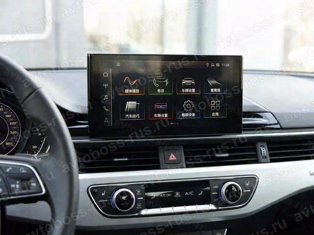 Головное штатное устройство Audi A4 до русификации — пример интерфейса