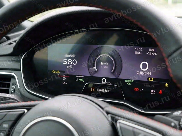 Приборная панель Audi A5 до русификации — пример интерфейса