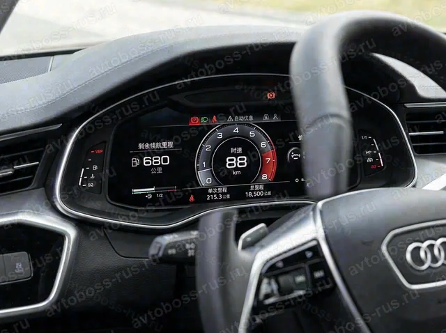 Приборная панель Audi A6 до русификации — пример интерфейса