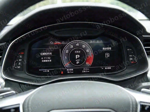 Приборная панель Audi A7 до русификации — пример интерфейса