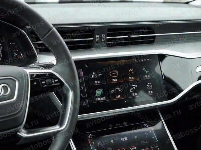 Головное штатное устройство Audi A7 до русификации — пример интерфейса