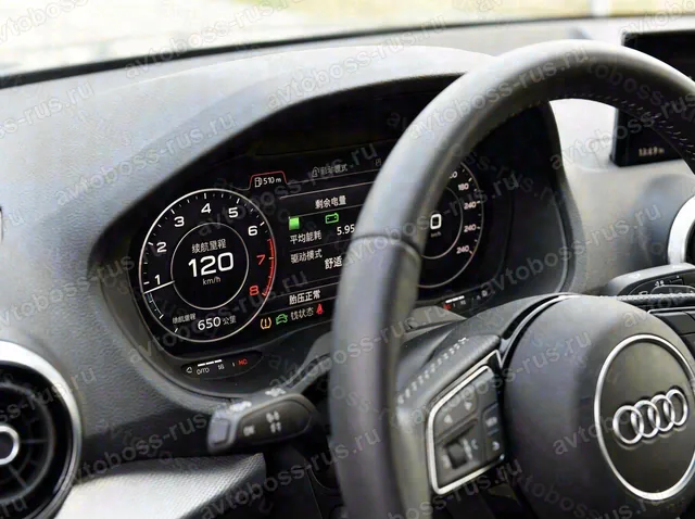 Приборная панель Audi Q2 до русификации — пример интерфейса