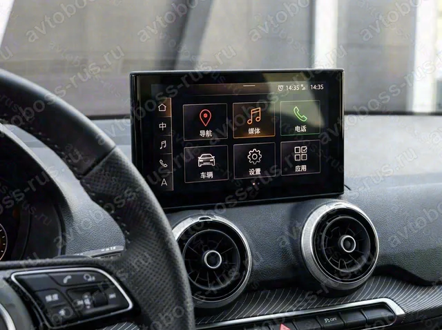 Головное штатное устройство Audi Q2 до русификации — пример интерфейса