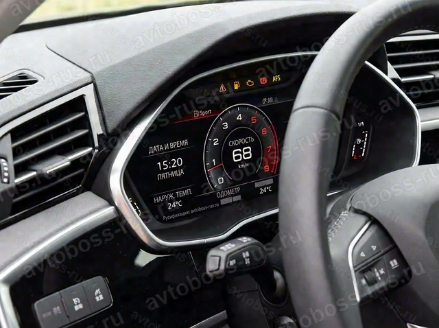 Приборная панель Audi Q3 после русификации — пример интерфейса