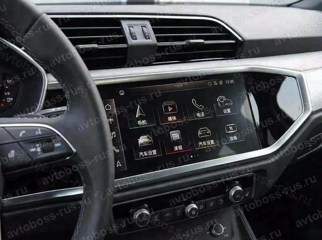 Головное штатное устройство Audi Q3 до русификации — пример интерфейса