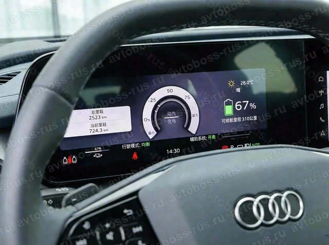 Приборная панель Audi Q6 e-tron до русификации — пример интерфейса
