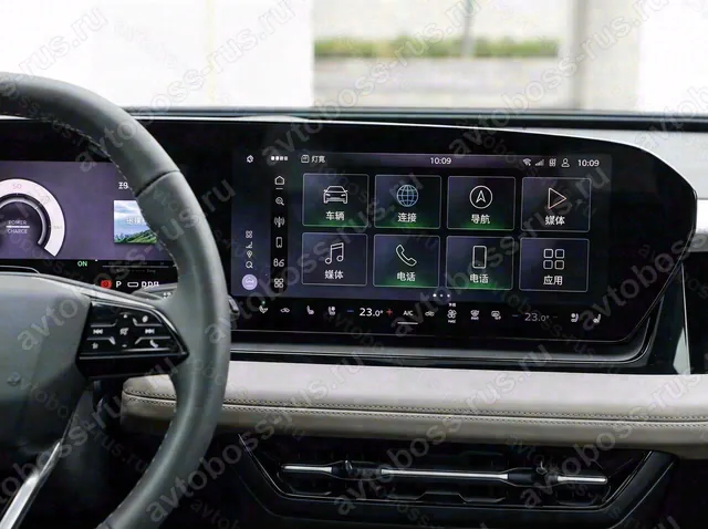 Головное штатное устройство Audi Q6 e-tron до русификации — пример интерфейса