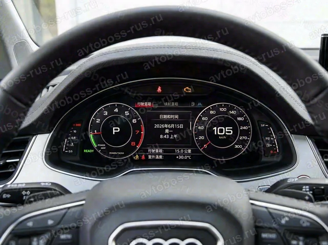 Приборная панель Audi Q7 до русификации — пример интерфейса