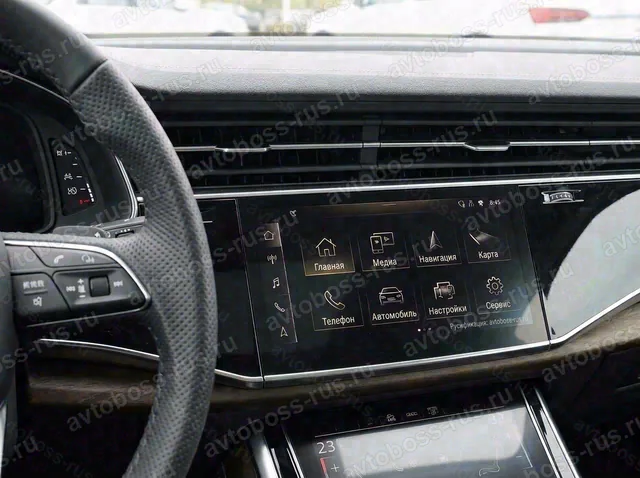 Головное штатное устройство Audi Q7 после русификации — пример интерфейса