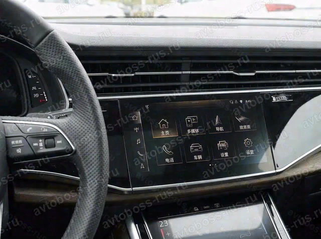 Головное штатное устройство Audi Q7 до русификации — пример интерфейса