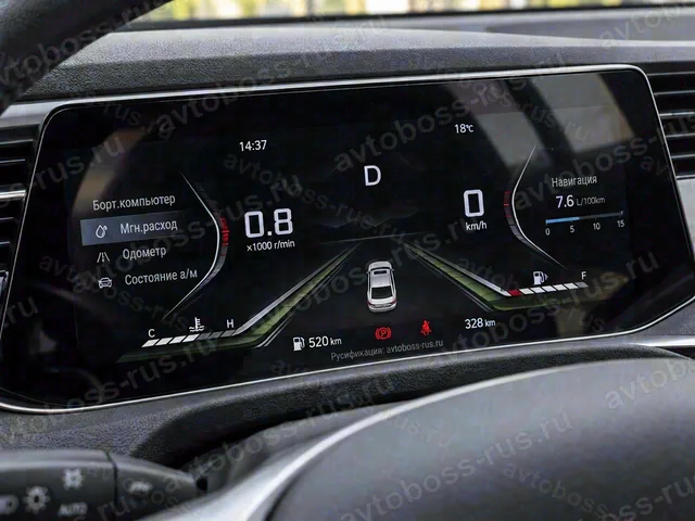 Приборная панель Bestune B70 после русификации — пример интерфейса