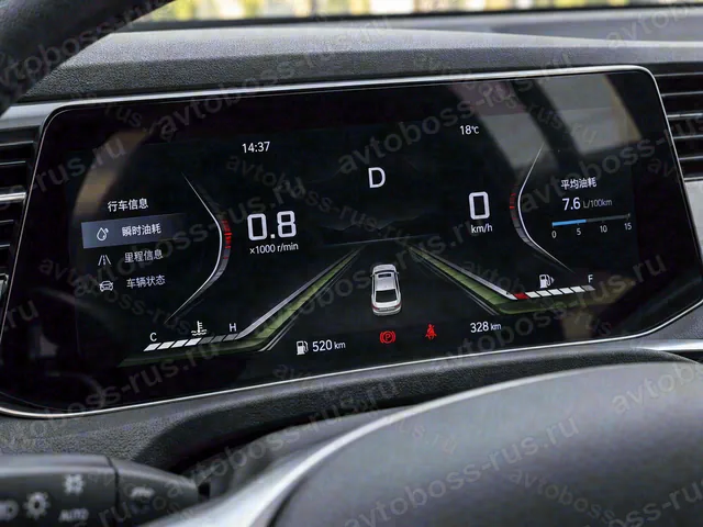 Приборная панель Bestune B70 до русификации — пример интерфейса