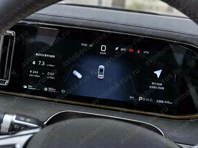 Приборная панель BYD Denza N9 до русификации — пример интерфейса