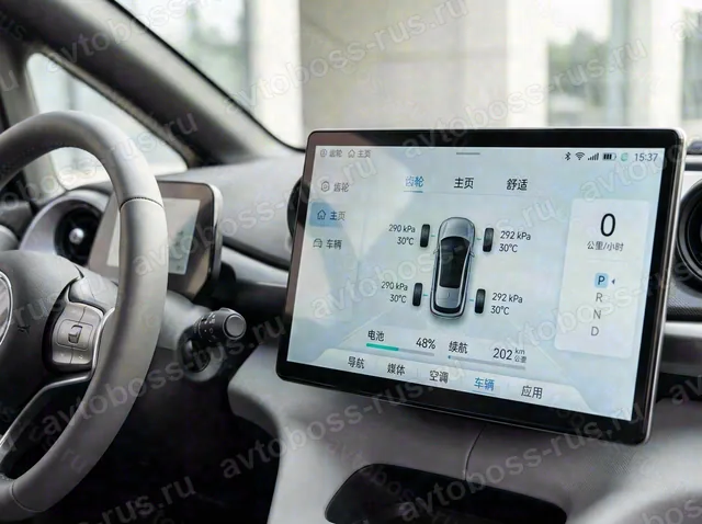 Приборная панель BYD Dolphin до русификации — пример интерфейса
