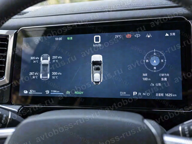 Приборная панель BYD Leopard 8 до русификации — пример интерфейса