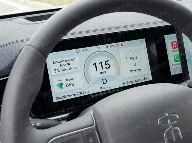 Приборная панель BYD Song Pro после русификации — пример интерфейса
