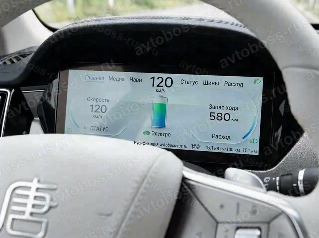 Приборная панель BYD Tang L после русификации — пример интерфейса