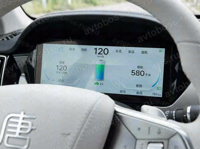 Приборная панель BYD Tang L до русификации — пример интерфейса