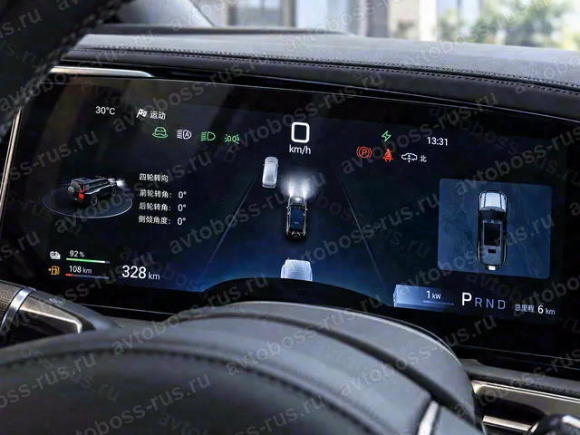 Приборная панель BYD Yangwang U8 до русификации — пример интерфейса