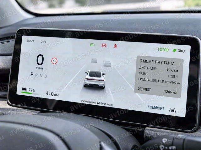 Приборная панель Changan Qiyuan A06 после русификации — пример интерфейса