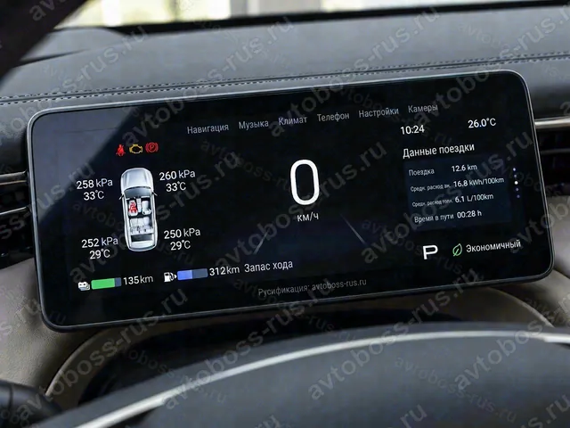 Приборная панель GAC S7 после русификации — пример интерфейса