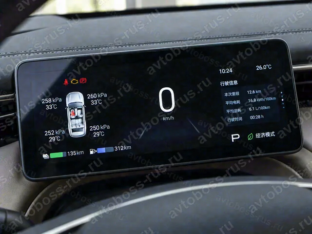 Приборная панель GAC S7 до русификации — пример интерфейса