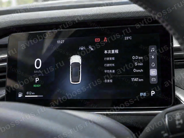 Приборная панель Geely Galaxy M7 до русификации — пример интерфейса