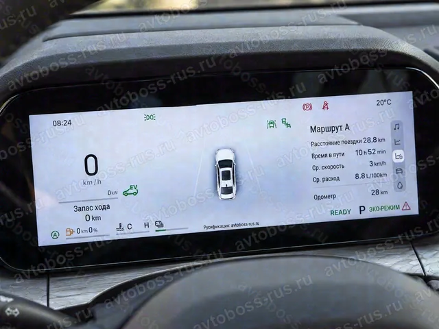 Приборная панель Geely Preface после русификации — пример интерфейса