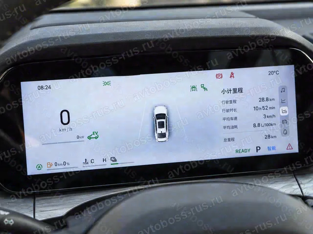 Приборная панель Geely Preface до русификации — пример интерфейса