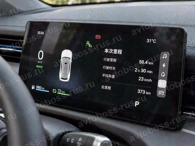 Приборная панель Geely Starshine 8 до русификации — пример интерфейса
