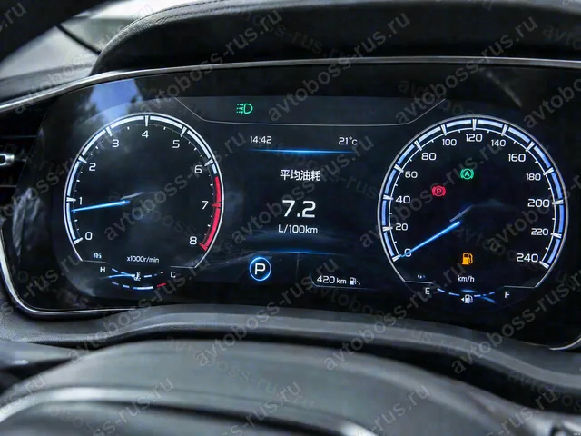 Приборная панель Geely Vision X6 Pro до русификации — пример интерфейса
