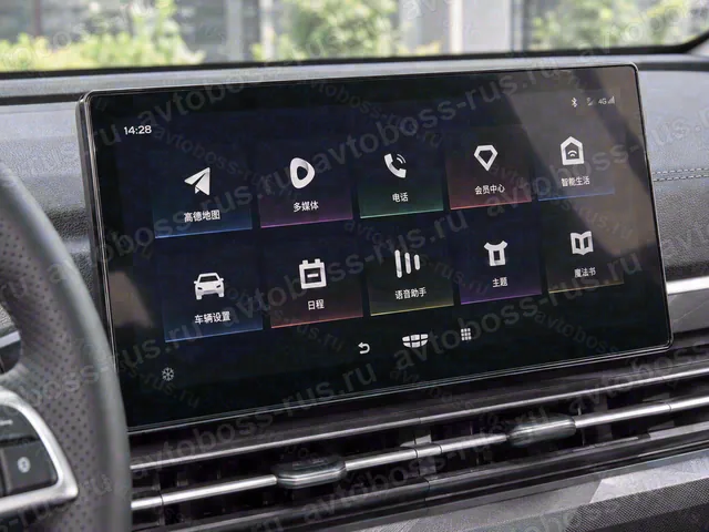 Головное штатное устройство Geely Vision X6 Pro до русификации — пример интерфейса