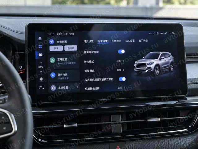 Головное штатное устройство Haval H6 до русификации — пример интерфейса