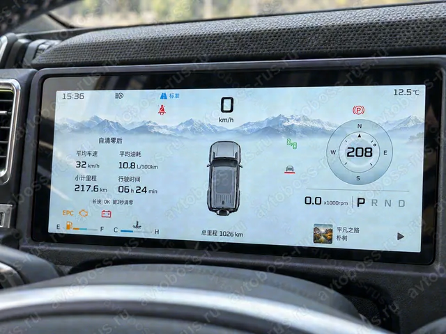 Приборная панель Jetour T2 до русификации — пример интерфейса