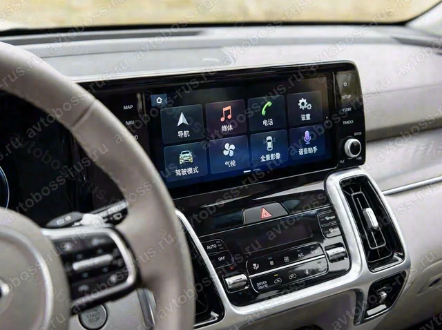 Головное штатное устройство Kia Sorento до русификации — пример интерфейса