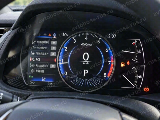 Приборная панель Lexus ES до русификации — пример интерфейса
