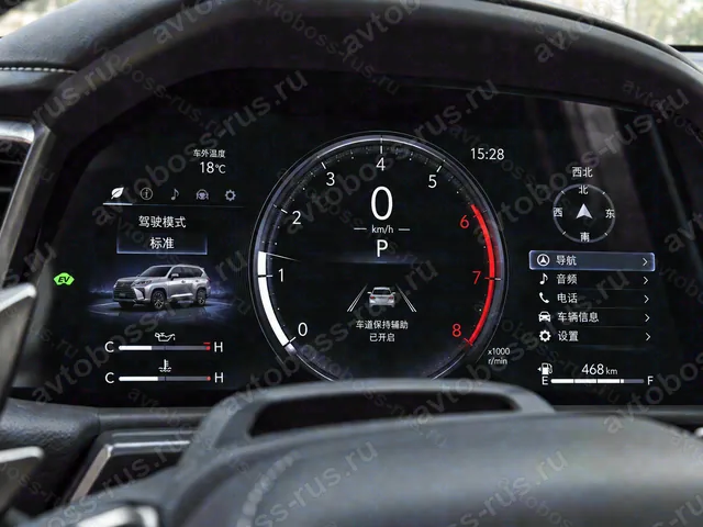 Приборная панель Lexus LX до русификации — пример интерфейса