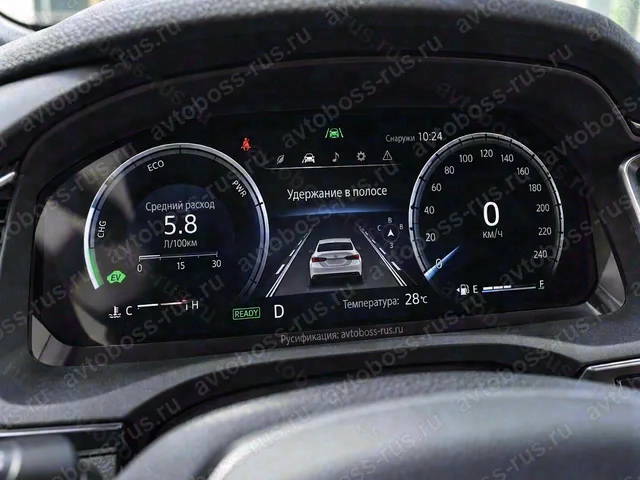 Приборная панель Toyota Camry после русификации — пример интерфейса