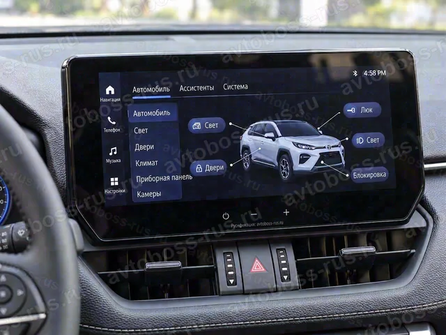 Головное штатное устройство Toyota Wildlander после русификации — пример интерфейса