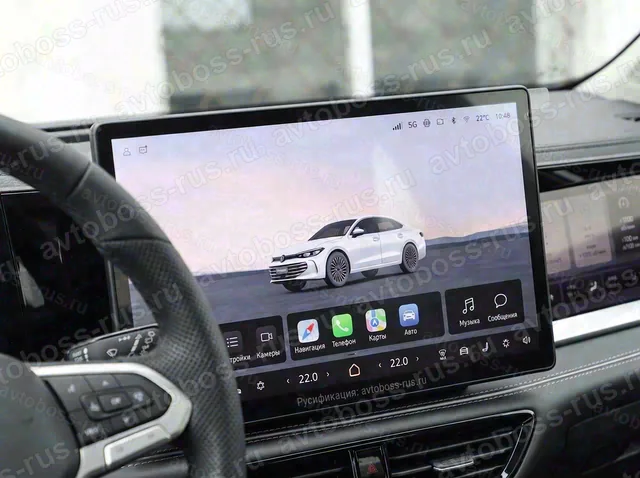 Головное штатное устройство Volkswagen Passat Pro после русификации — пример интерфейса