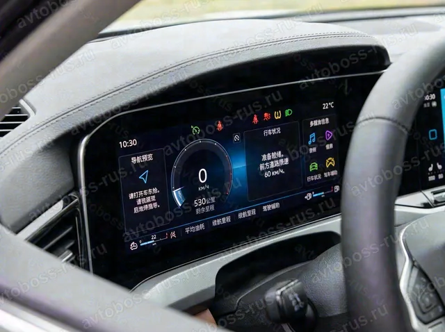 Приборная панель Volkswagen Talagon до русификации — пример интерфейса