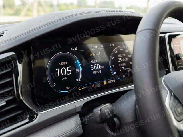 Приборная панель Volkswagen Tayron до русификации — пример интерфейса