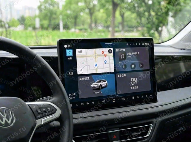 Головное штатное устройство Volkswagen Tiguan L до русификации — пример интерфейса