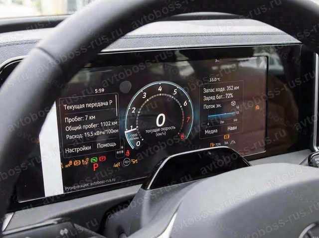 Приборная панель Volkswagen Tiguan L Pro после русификации — пример интерфейса