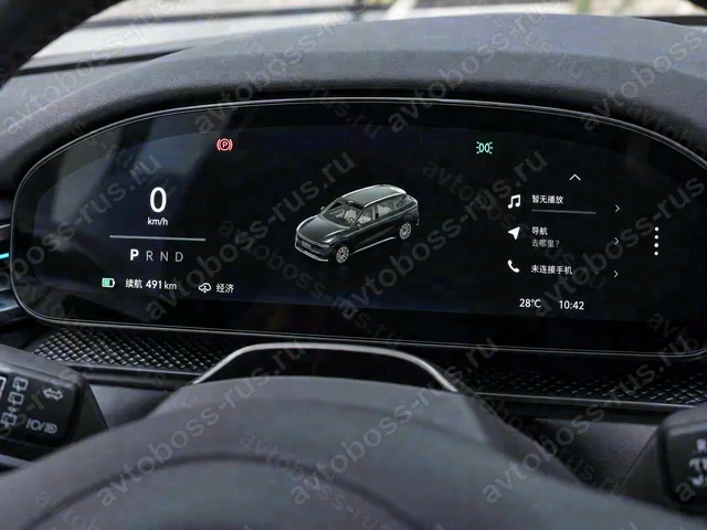 Приборная панель Zeekr 8X до русификации — пример интерфейса